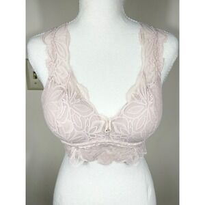 PINK Victoria's Secret Date Push Up Bralette Women XS Blush Lace Coquette Dainty